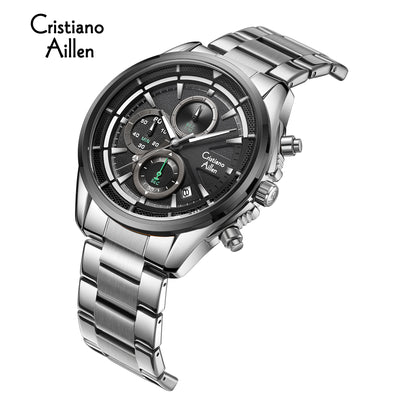 CA-8890 Multifunction Analog Watch - Silver Black