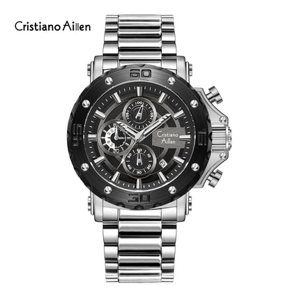 CA-9841 Chronograph Watch - Silver Black