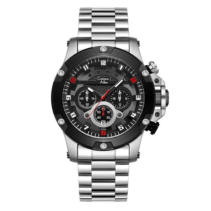 CA-9838 Multifunction Chronograph Watch - Silver Black