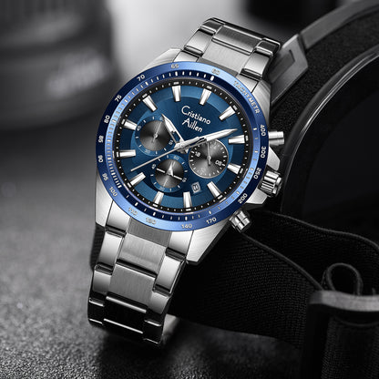 CA-8891 Multifunction Analog Watch - Silver Blue