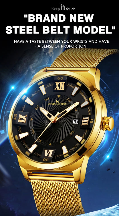 KnT-6615 Analog Watch - Gold Black
