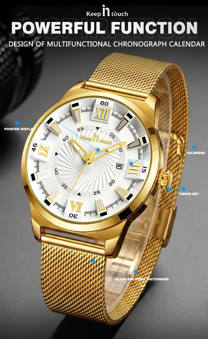 KnT-6615 Analog Watch - Gold Silver