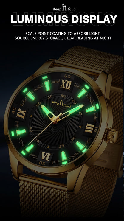 KnT-6615 Analog Watch - Gold Black