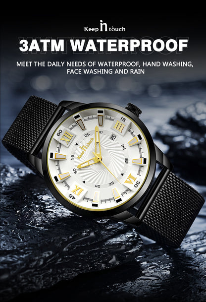 KnT-6615 Analog Watch - Black Silver