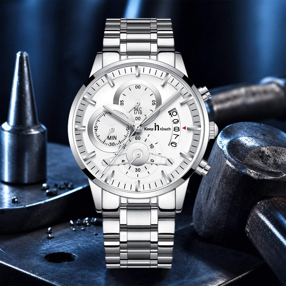 KnT-1025 Moonphase Chronograph Watch - Gold Silver