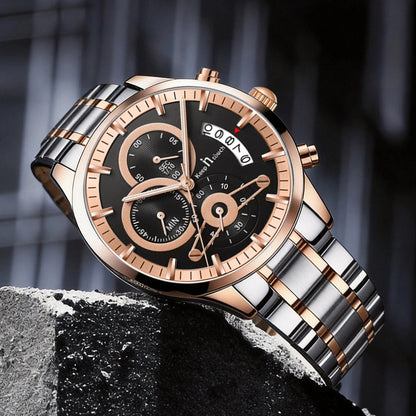 KnT-1025 Moonphase Chronograph Watch - Black