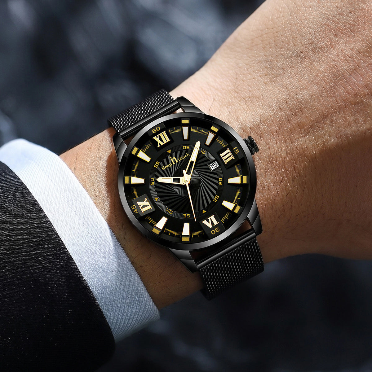 KnT-6615 Analog Watch - Black