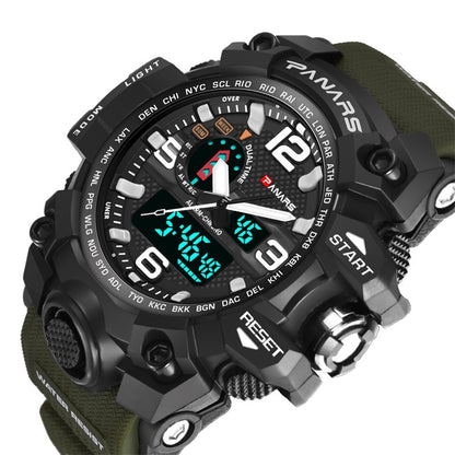 PANARS PNRS-8202 Green dual time sports watch for men - watch feature detail