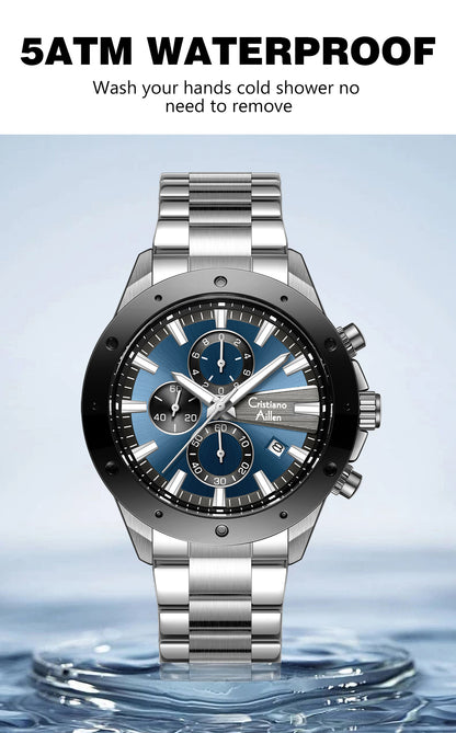 CA-8897 Chronograph Watch - Silver Blue
