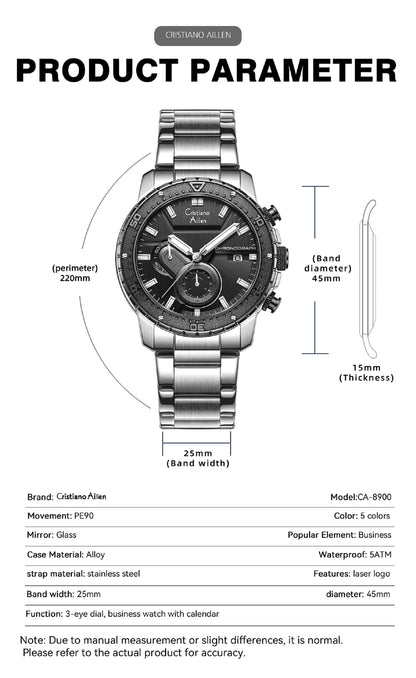 CA-8900 Chronograph Watch - Silver