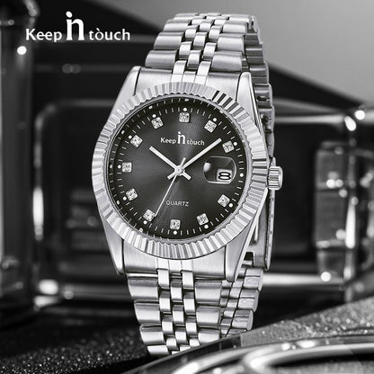 KnT-6619 Royal Prestige Watch - Silver Black