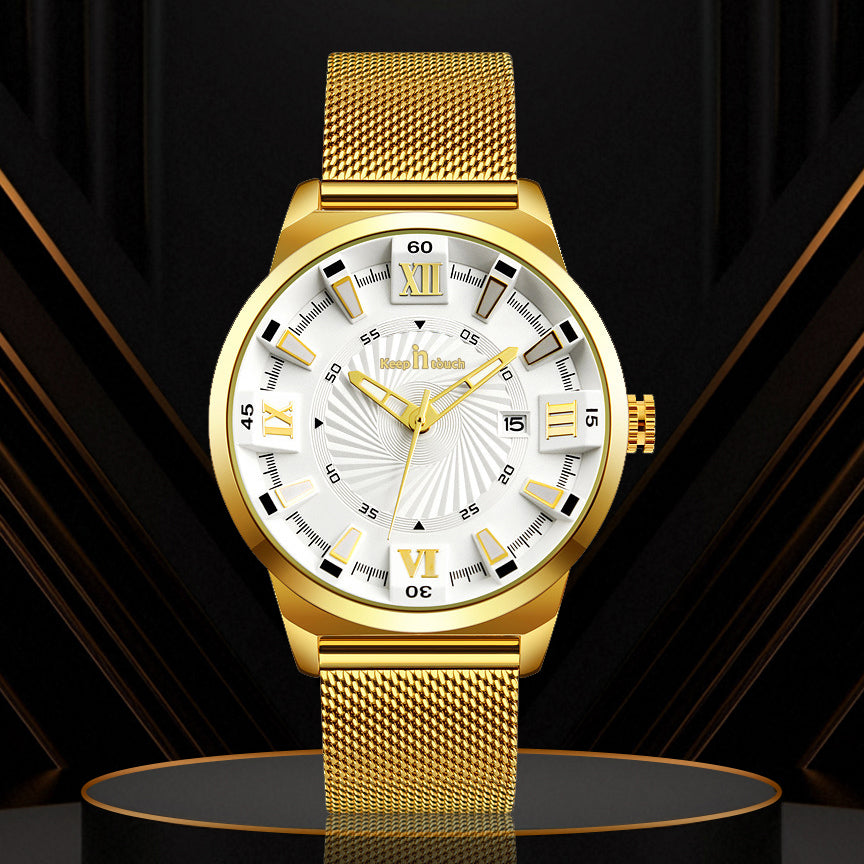 KnT-6615 Analog Watch - Gold Silver