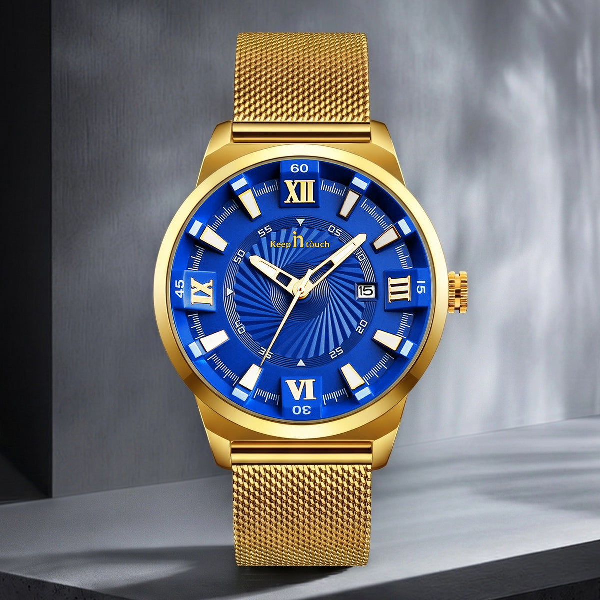 KnT-6615 Analog Watch - Gold Blue