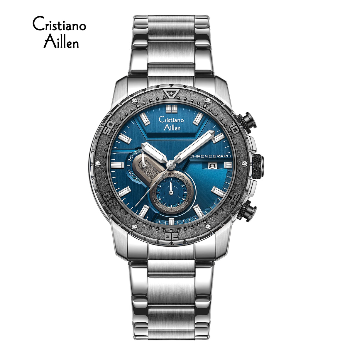 CA-8900 Chronograph Watch - Silver Blue