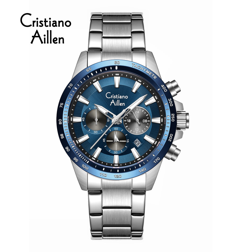 CA-8891 Multifunction Analog Watch - Silver Blue - Silver Blue