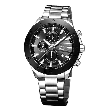 CA-8897 Chronograph Watch - Silver Black