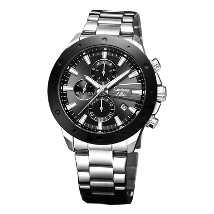 CA-8897 Chronograph Watch - Silver Black