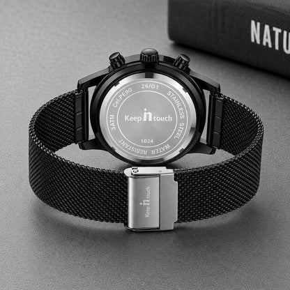 KnT-1024 Mesh Classic Watch - Black-Blue