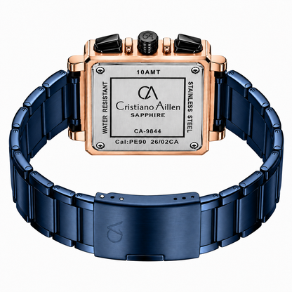 CA-9844 Chronograph Watch - Blue Rose Gold