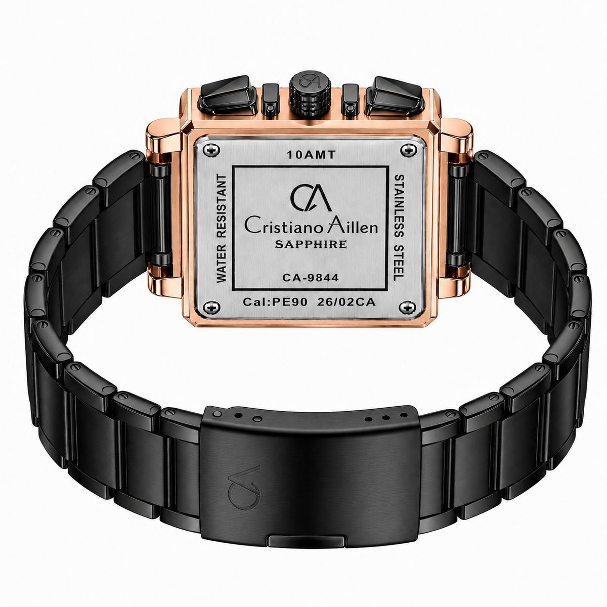 CA-9844 Chronograph Watch - Black Rose Gold