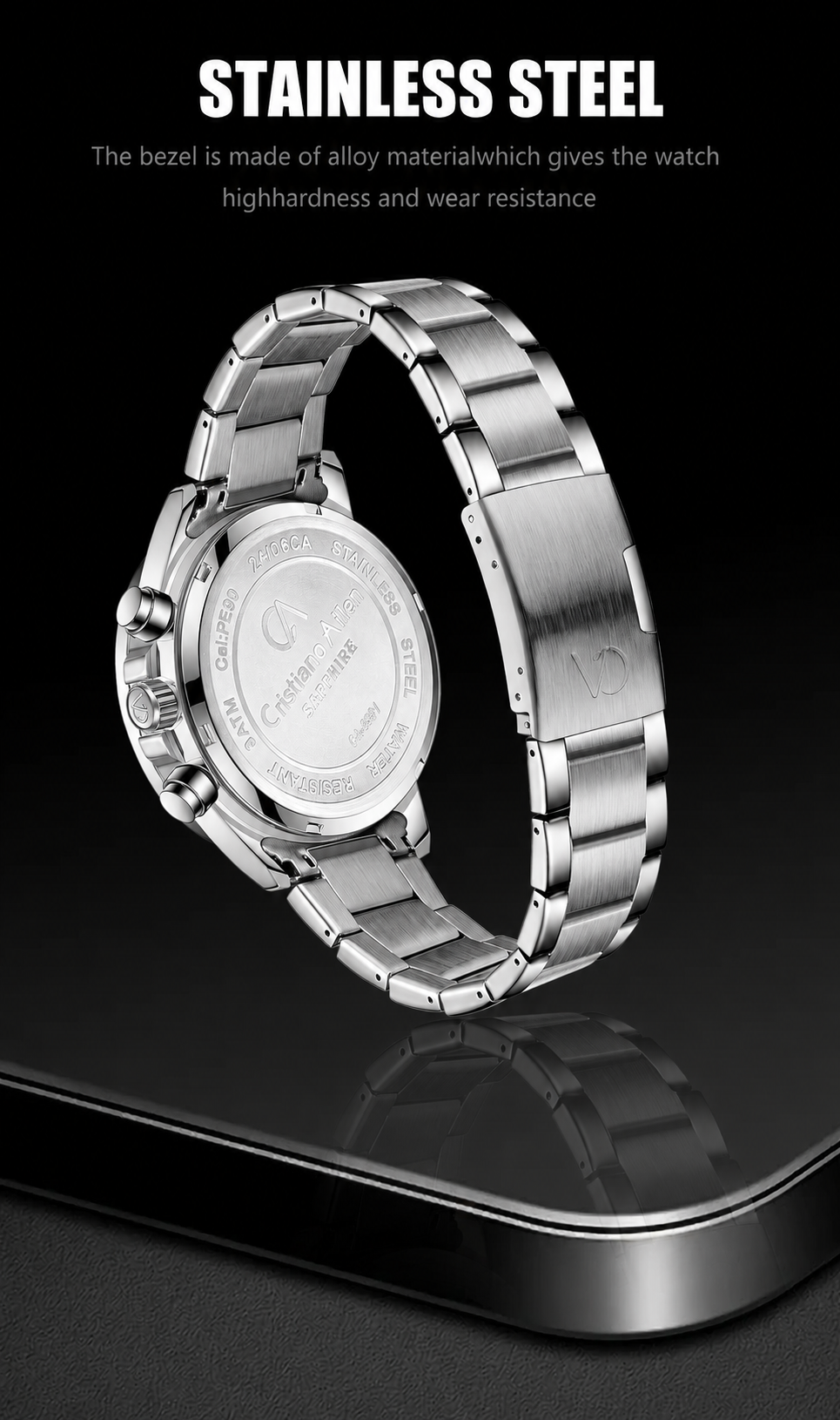 CA-8891 Multifunction Analog Watch - Silver Black
