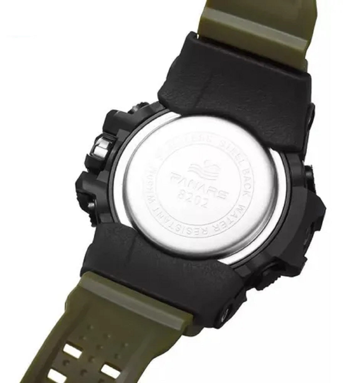 PANARS PNRS-8202 Green dual time sports watch for men - watch close-up