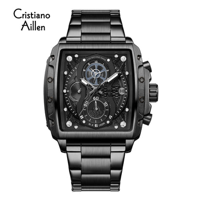 Cristiano Aillen CA-8916 black chronograph analog watch for men