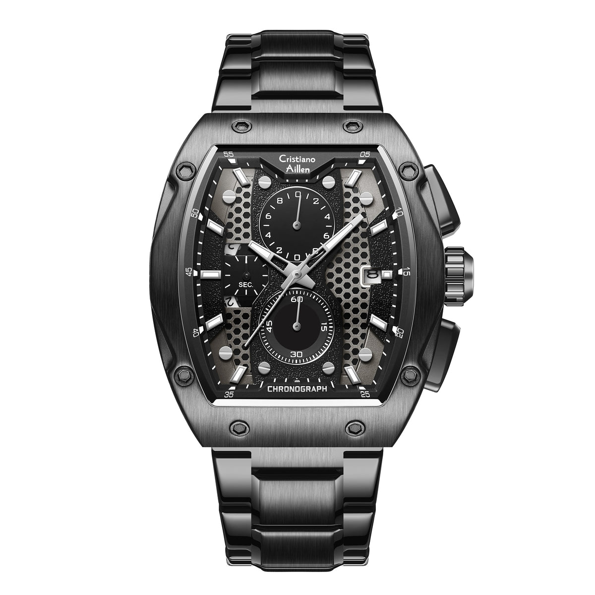 Cristiano Aillen CA-8917 black chronograph analog watch for men