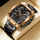 CA-8917 Chronograph Watch - Black Rose Gold