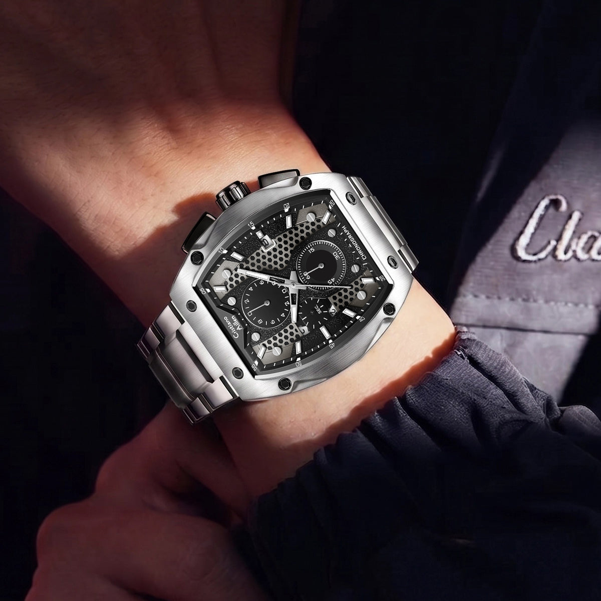 CA-8917 Chronograph Watch - Silver Black