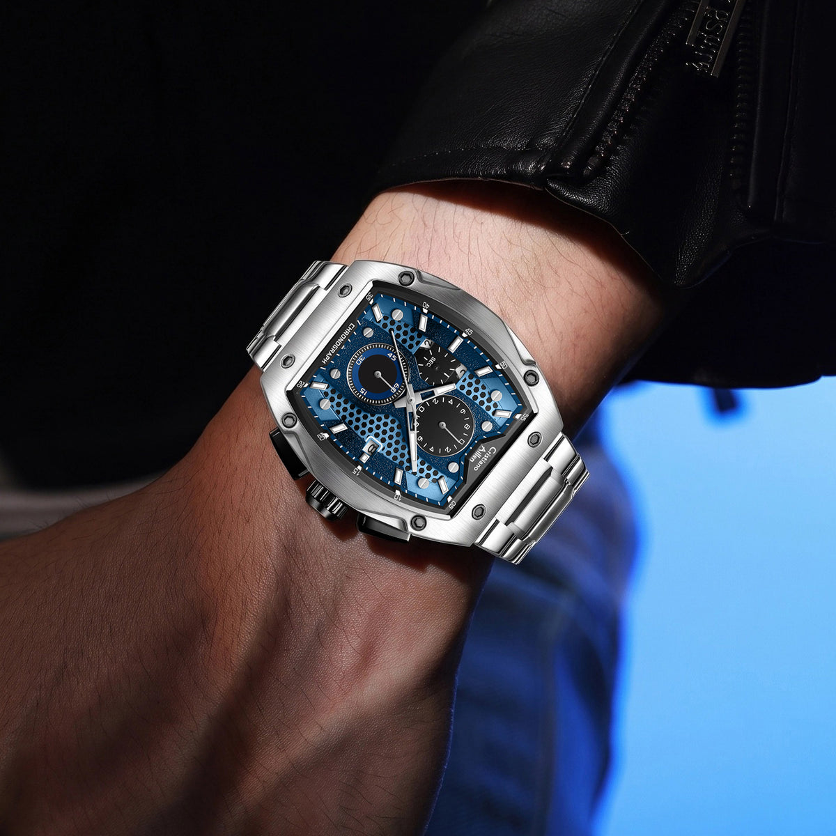 CA-8917 Chronograph Watch - Silver Blue