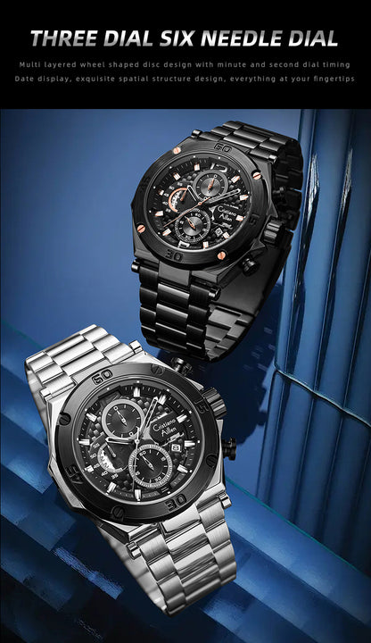 CA-9839 Chronograph Watch - Black-Blue
