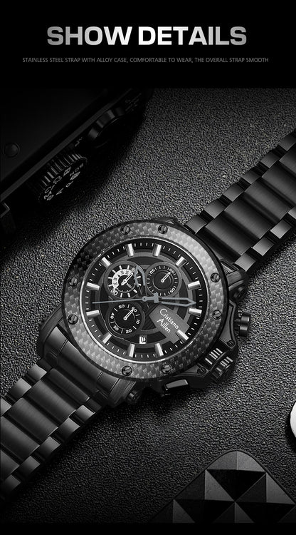 CA-9842 Chronograph Watch - Black-Blue
