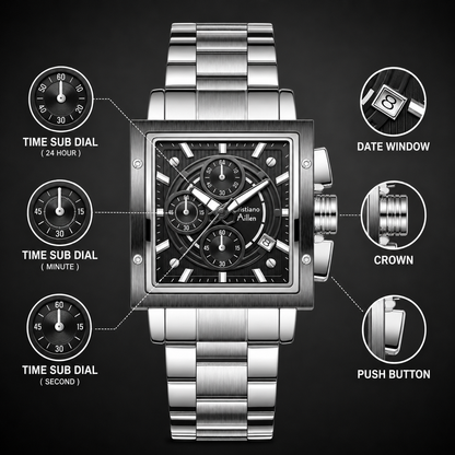 CA-9844 Chronograph Watch - Silver Black