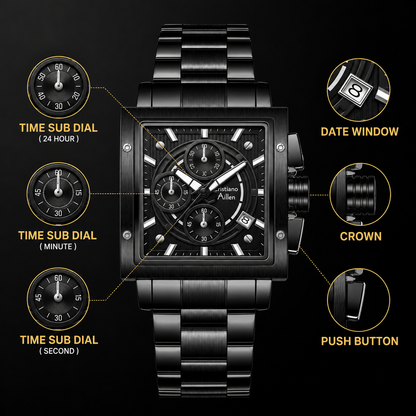 CA-9844 Chronograph Watch - Black