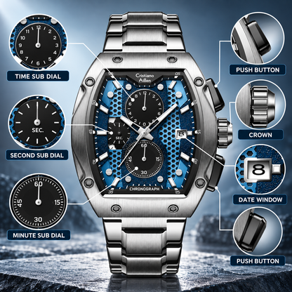 CA-8917 Chronograph Watch - Silver Blue