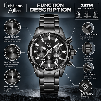 CA-8891 Multifunction Analog Watch - Black
