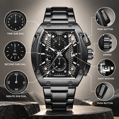 CA-8917 Chronograph Watch - Black