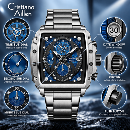 CA-8916 Chronograph Watch - Silver Blue