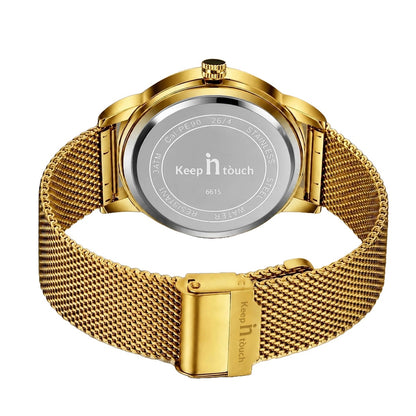KnT-6615 Analog Watch - Gold Silver