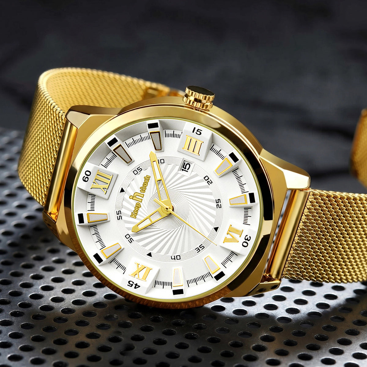 KnT-6615 Analog Watch - Gold Silver