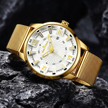 KnT-6615 Analog Watch - Gold Silver