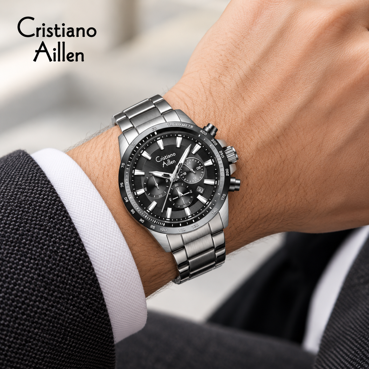 CA-8891 Multifunction Analog Watch - Silver Black
