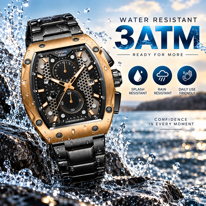 CA-8917 Chronograph Watch - Black Rose Gold