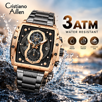 CA-8916 Chronograph Watch - Black Rose Gold