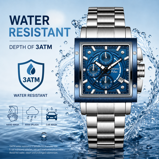 CA-9844 Chronograph Watch - Silver Blue