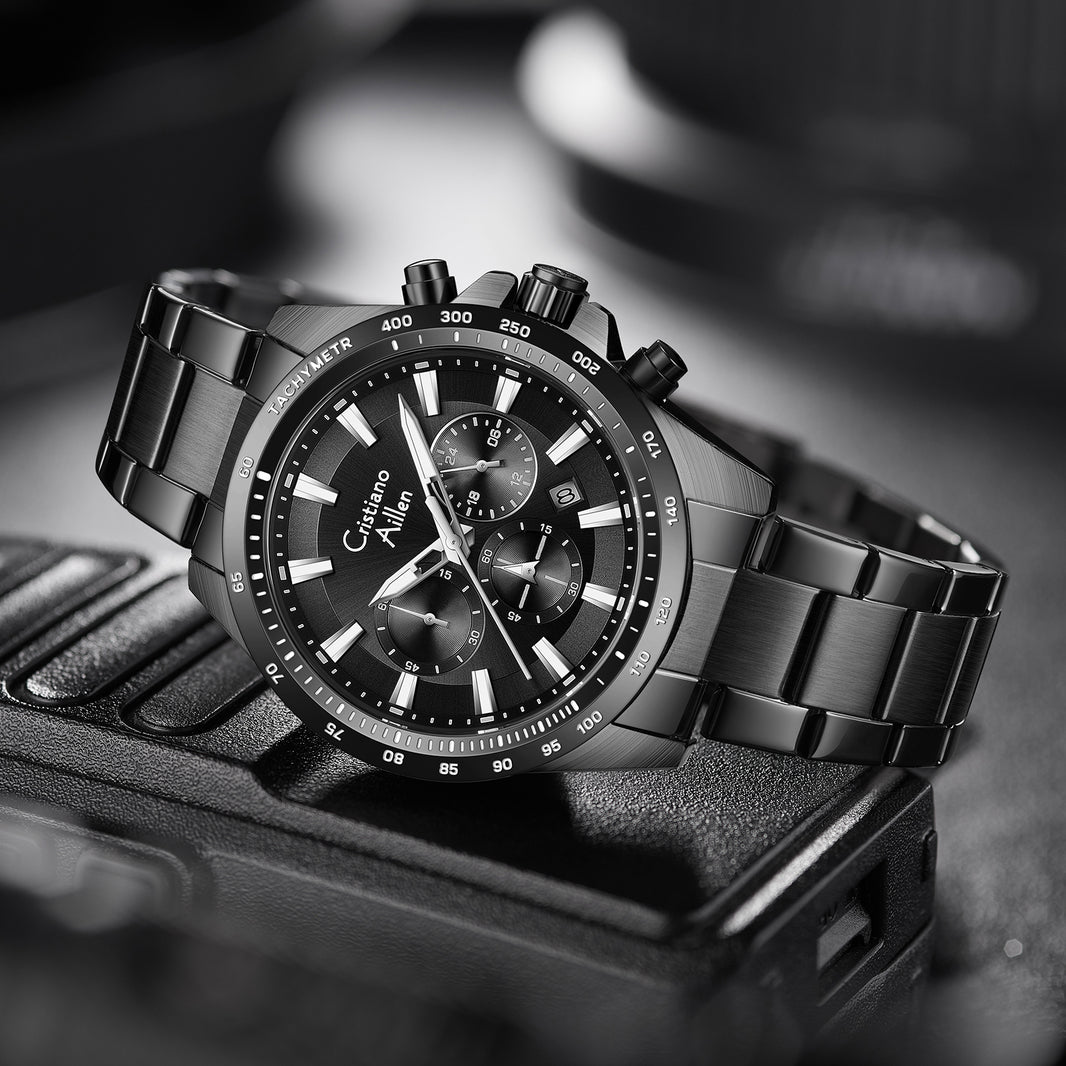 CA-8891 Multifunction Analog Watch - Black - Black