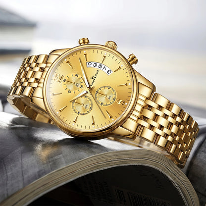 KnT-1020 Steel Chronograph Watch - Gold